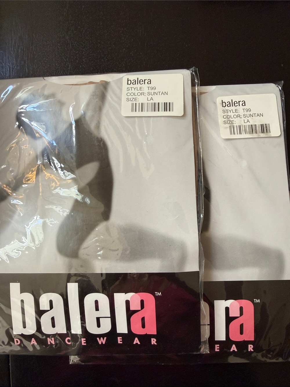 2 pair Balera Suntan Footed Dance Tights - Suntan Large Adult